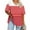 Red, variant on USSUMA Womens Fashion Womens Summer Tops V Neck Short Sleeve Plus Size Tops for Women Prints Striped Vintage Tops Breathable Tshirt Camping Black Polyester 50% off Clear XL