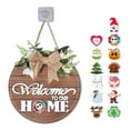 thumbnail image 6 of Interchangeable Round Wooden Sign with 13 Seasonal Pieces Flower Bowknot Plaque, 6 of 19
