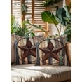 thumbnail image 2 of Outdoor Pillows Waterproof, Western Texas Stars Bedding Throw Pillows with Insert for Couch Sofa Bed, Farmhouse Vintage Wooden Plank 16x16 Inch Pillowcases Decorative Camping Patio Pillow Set of 2, 2 of 8