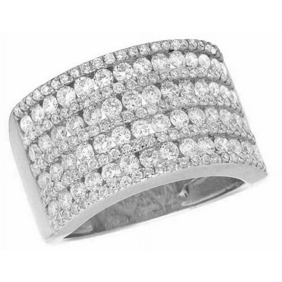 2.50ct Natural Round Channel Set Diamond (I-J,SI1) 14k White Gold Wide Band Ring for Women