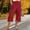 Red, variant on Tsesme Women’s Linen Capris Wide Leg Elastic Waist Drawstring Casual Pants Summer Lightweight Split Hem Capris Pants with Pockets ,Green-b,XXL