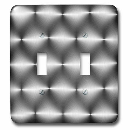 Round Silver Toggle 3dRose Stainless abstract pattern steel circular brushed aluminum round silver - Double Toggle Switch (lsp_155058_2) ()