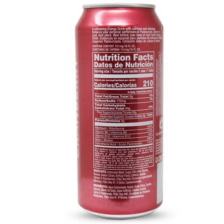 Ciclon Cranberry, Energy Drink, 16 fl oz Aluminum Single Can