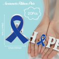 thumbnail image 4 of Alfileres de concientización sobre el cáncer con cinta azul, 20 unidades, para eventos de caridad, 4 of 7