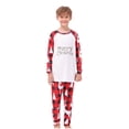 thumbnail image 3 of Meichang Merry Christmas Pajamas for Family Matching Sets Funny Letter Print Plaid Long Sleeve Top and Pant Holiday Nightwear, 3 of 10