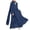 Navy, variant on Girls Dresses Long Sleeve Muslim Dresses for Girls Girl's Amuslim Ramadan Festival Solid Color Long Sleeve V-Neck Dress Floating Three Layer Chiffon Girl's Clothing Elegant Dress,4-15 Years
