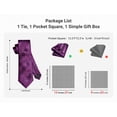 thumbnail image 4 of HISDERN Ties for Men Paisley Silk Mens Tie Purple Floral Neckties Handkerchief Pocket Square Set, 4 of 12