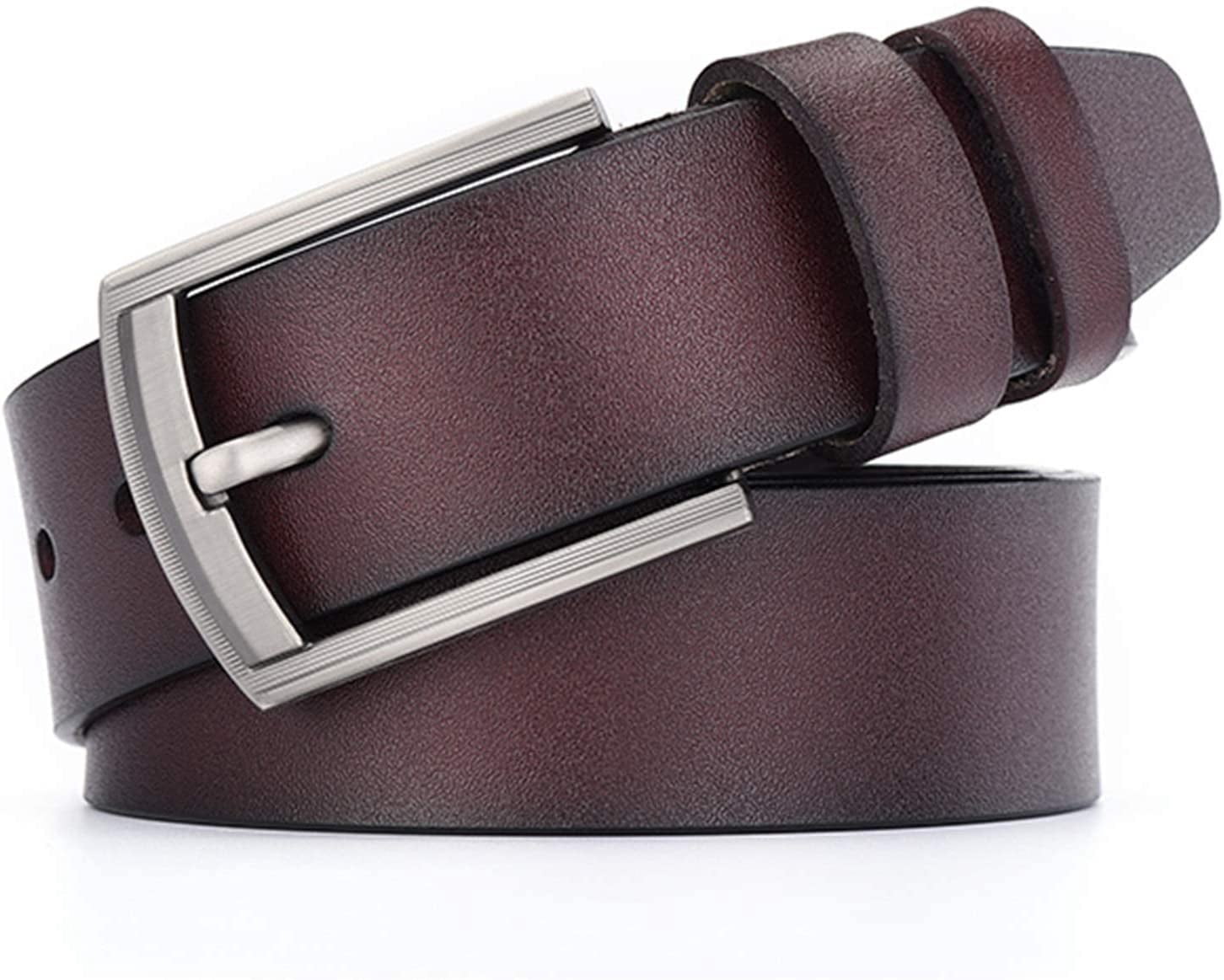 ATTOE Leather Belt Men pin Buckle Fancy 