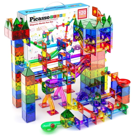Bloques de construcción magnéticos Marble Run Toy PicassoTiles de 120 piezas