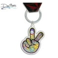 thumbnail image 3 of Dan Morris - Peace Fingers Keychain, Limited Edition Dual Sided Peace Artwork Keyring -1.96"x1.37", 3 of 7