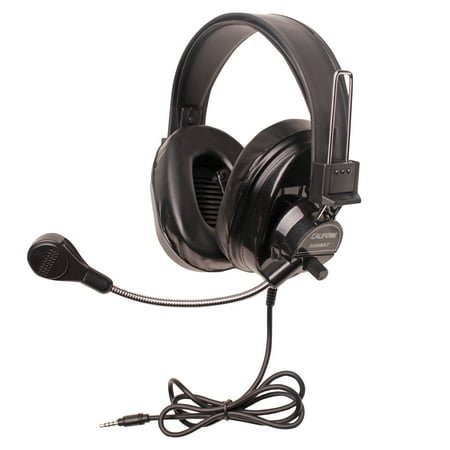 UPC: 0610356833315 | Califone 3066BKT Deluxe Over-Ear Stereo Headset with Gooseneck Microphone  3.5mm Plug  Black  Each