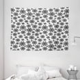 thumbnail image 1 of Snowflake Tapestry, Monochrome Snowflakes Christmas Themed Composition Winter Season Illustration, Wall Hanging for Bedroom Living Room Dorm Decor, 80W X 60L Inches, Black White, by Ambesonne, 1 of 2