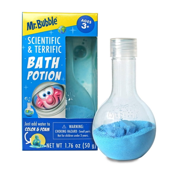 Mr. Bubble Scientific & Terrific Bath Potion, Blue, Original Bubblegum Scent, 1.76 oz.
