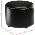 thumbnail image 2 of Safavieh Hogan Round Upholstered Ottoman, Black, 2 of 4