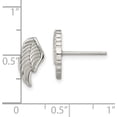 thumbnail image 5 of Chisel Stainless Steel Polished and Textured Wing Post Earrings, 5 of 7