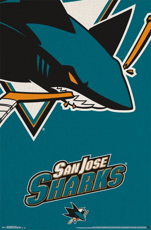 San Jose Sharks 22'' x 34'' Logo Team Poster