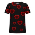 thumbnail image 4 of EQWLJWE Fashion Mens T Shirt Men Casual Round Neck Valentine's Day 3D Digital Printing Pullover Fitness Sports Shorts Sleeves T Shirt Blouse, 4 of 5