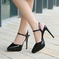 thumbnail image 7 of Ladies Stiletto Shoes Shallow Mouth Pointed Toe Hollow Fashion Commuter Sexy 12cm Heel 2.5cm Platform WZ, 7 of 7