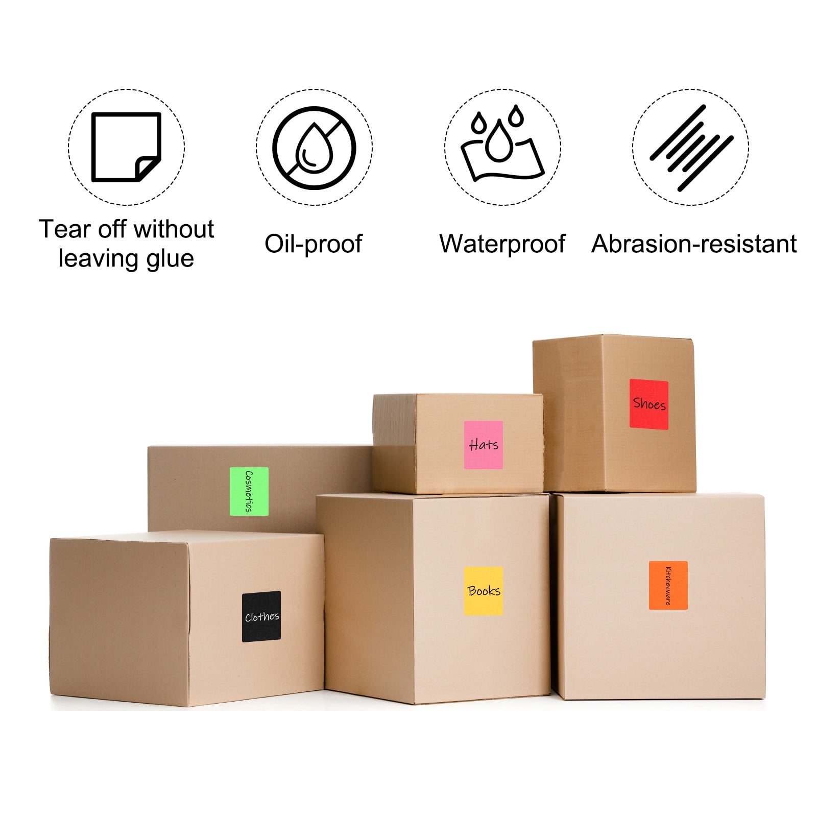 Rectangle Sticker Self-Adhesive Color Coding Labels Thermal Transfer Label Roll for Office Inventory Organize Name Tag Light Blue