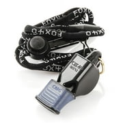 Fox 40 Mini CMG 3-Chamber Pealess Whistle w/ Lanyard, Black
