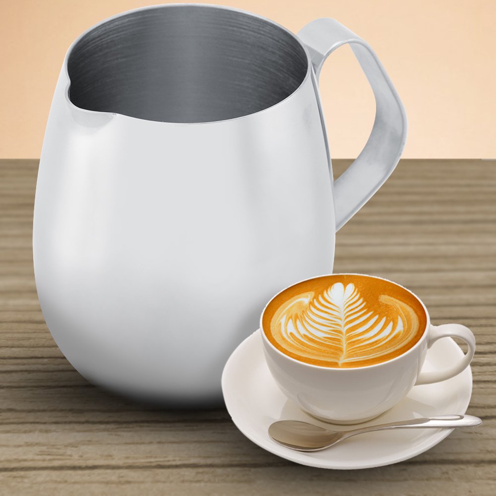 OTVIAP Thick Stainless Steel Milk Frothing Pitcher Latte Coffee Cup Mug