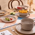 thumbnail image 2 of Famiware Constellation 12 Pieces Dinnerware Stoneware Sets, Cinnamon Brown, 2 of 4