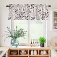 thumbnail image 5 of 3 Piece Kitchen Curtains and Valances Set Purple Pink Botanical Cafe Curtains 24 Inch Length Rustic Country Spring Floral Summer Leaf Valance & Tier Curtain for Living Room Bedroom 54"x18"+27"x24"*2, 5 of 6
