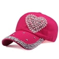 thumbnail image 4 of Hip Hop Women Man Sunshade Pearl Rhinestones Studded Baseball Caps Snapback Hat Peaked Cap Ponytail Baseball Cap DARK BLUE, 4 of 8