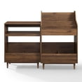 thumbnail image 3 of Crosley Furniture Liam 2-Piece Wood Record Player Stand And Storage Set - Walnut, 3 of 11