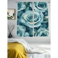 thumbnail image 2 of Tel Blue Roses Sheer Curtains for Living Room Bedroom Spring Watercolor Botanical Sheer Curtains 72 Inch Long 2 Panels Set Light Filtering Curtain Window Treatments Drapes for Dining Room, 2 of 6