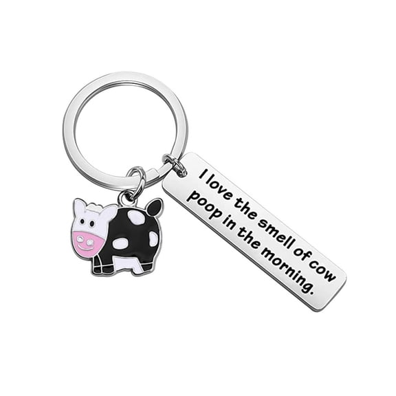 Valentine's Day Gifts for Woman I Love The Smell Of Cow Poop In The Morning-Cute Keychain Multicolor