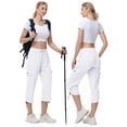 thumbnail image 4 of Xidunhg Womens Capris with Pockets Loose Fit Casual Outdoor Pants Lightweight Ladies Baggy Cargo Pants for Hiking White M, 4 of 6