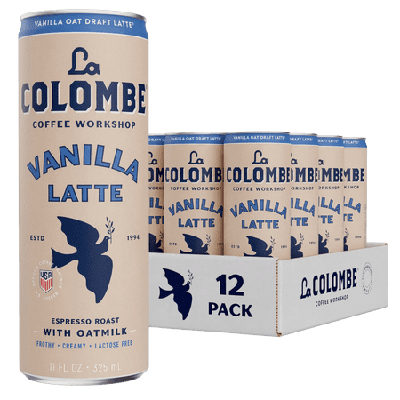 La Colombe Oatmilk Vanilla Latte Cold Brew Ready-to-Drink Coffee, 11 fl oz, 12 Pack Cans
