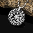 thumbnail image 2 of Best-Selling Stainless Steel Hollow Sun Pendant Necklace - Vintage Compass Design for Men, 2 of 6