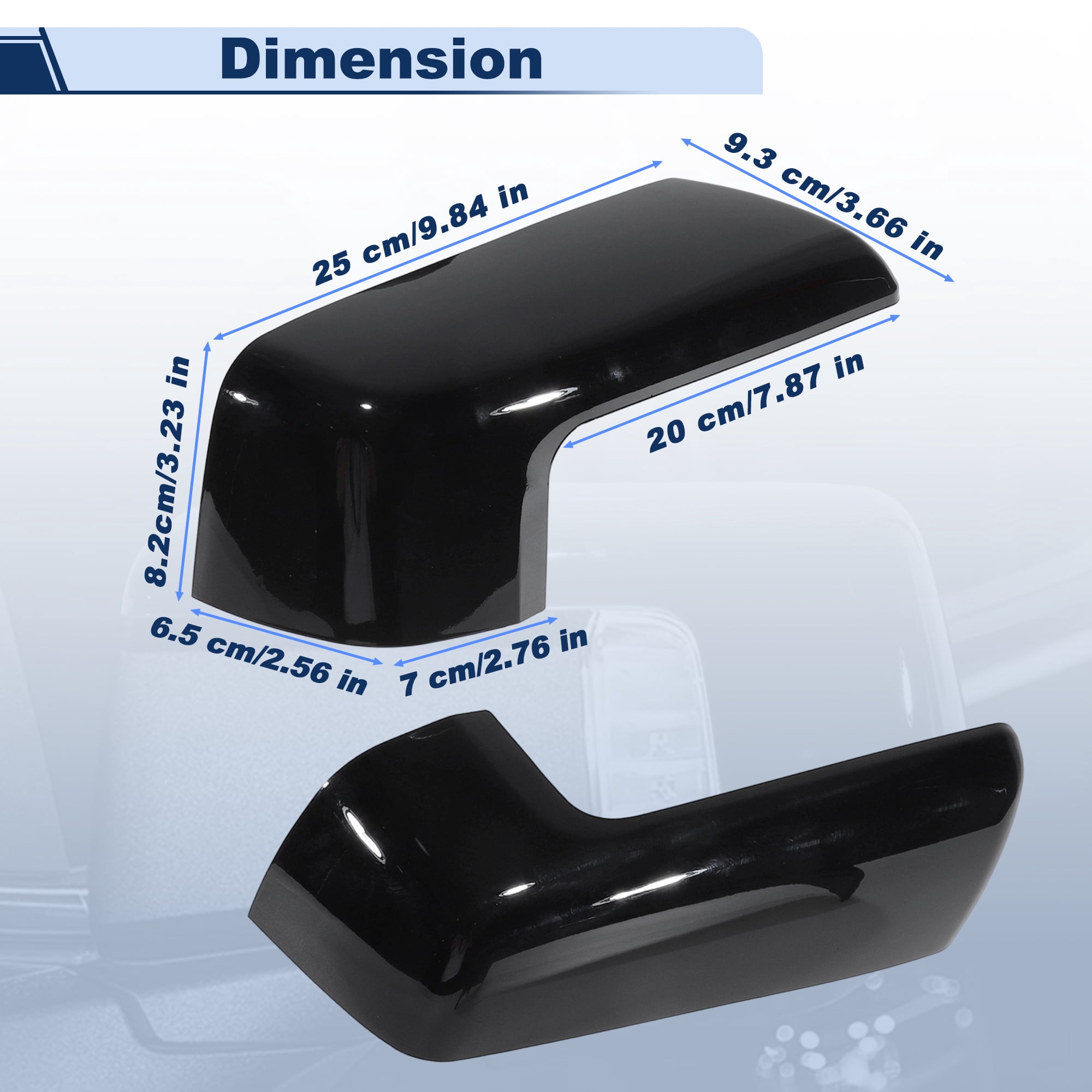 Unique Bargains Gloss Black Clip-On Mirror Cap Covers for Chevrolet Silverado 1500