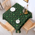 thumbnail image 2 of Dark Green Christmas Tree and Star Pattern Square Tablecloth,Waterproof Square Table Cover,Wipeable Spillproof Washable Table Cover for Home Kitchen Party Decor 52"x52"(132x132cm), 2 of 6