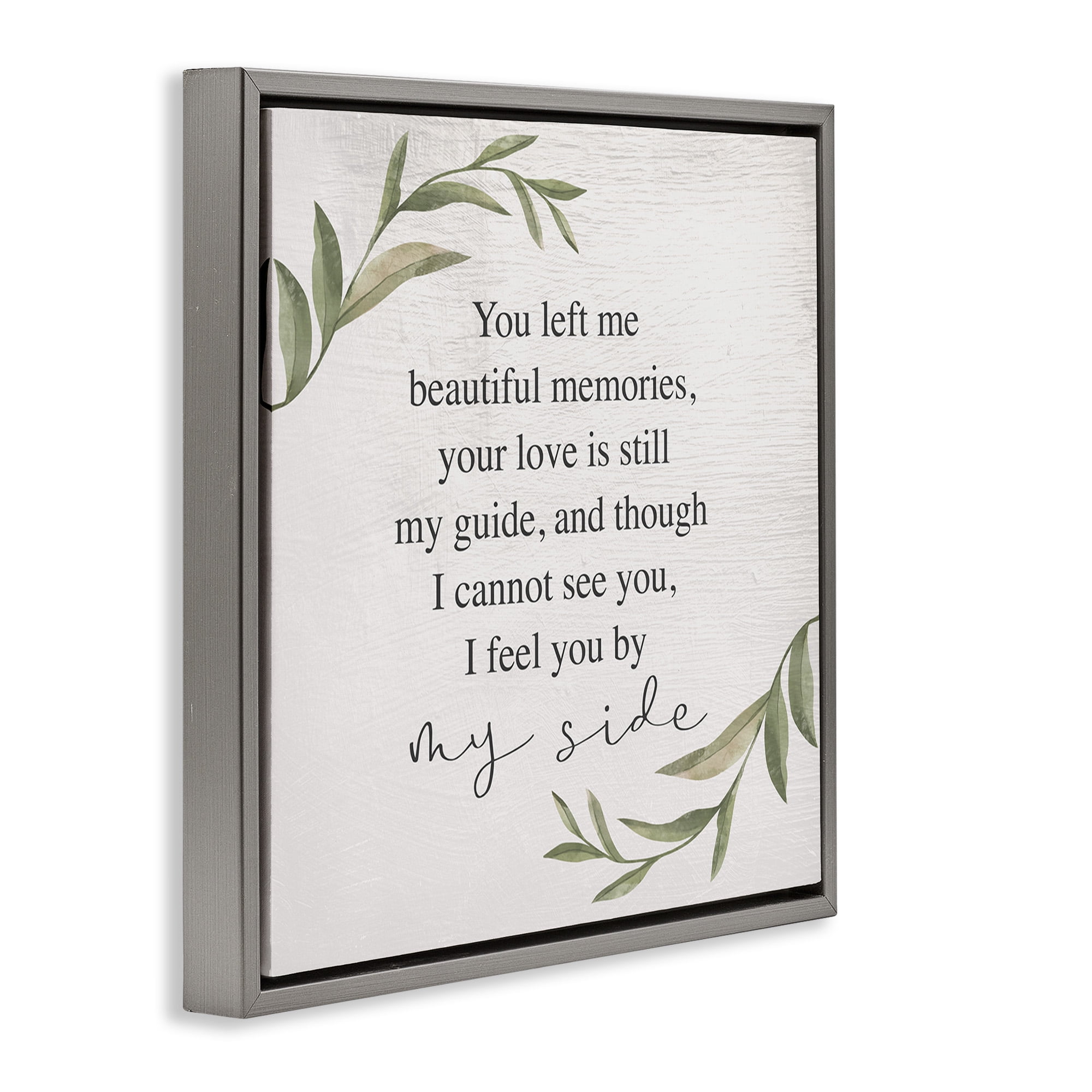 Stupell Industries Grieving Inspirational Heartfelt Phrase Inspirational Painting Gray Floater Framed Canvas Art Print Wall Art, 18 x 18