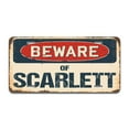 thumbnail image 1 of SignMission A-LP-04-1052 Beware of Scarlett Aluminum License Plate, 1 of 1