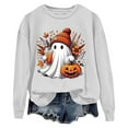thumbnail image 3 of Shadoumai Halloween Spooky Graphic Sweatshirt For Women Cute Print Pullover Sweatshirts Pumpkin Ghost Sweater Plus Size Outfit, 3 of 4