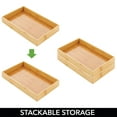 thumbnail image 5 of mDesign Stackable 15" Long Wooden Bamboo Drawer Organizer - 2 Pack, Natural Wood, 5 of 9