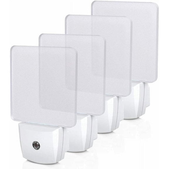 DEWENWILS LED Night Light with Dusk to Dawn Sensor Plug in Night Light for Kids Bedroom Bathroom Kitchen Hallway Warm White 4-Pack