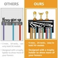 thumbnail image 6 of Medal Holder Trophy Shelf Medal Hangers Display with Shelf Stand Sports 4 Rows Wall Mount Hold 70+ Medals for Gymnastics Soccer Running Swimming Awards Rack 15.7 x 7.9 Inch-NO PAIN NO GAIN DIY, 6 of 9
