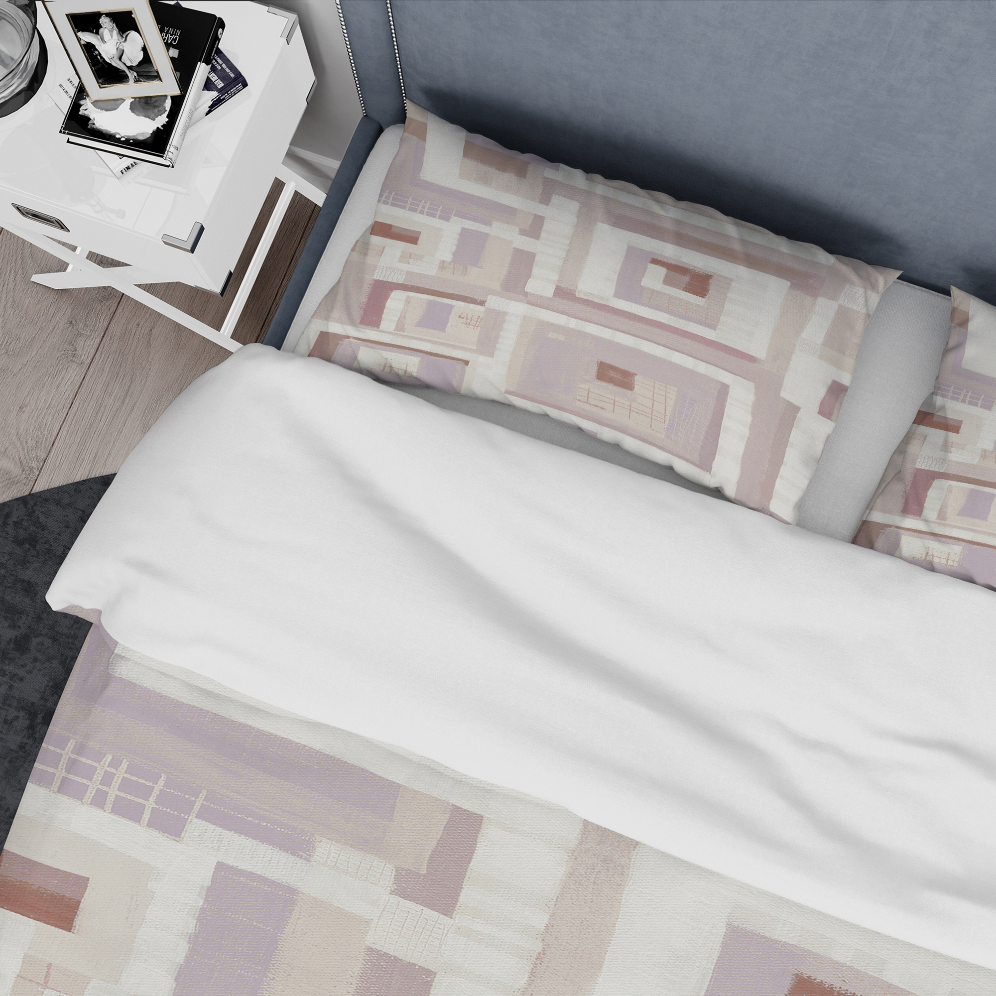 Designart 'Pink Geometric Form Windows I' Geometric Duvet Cover Set