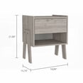 thumbnail image 4 of Ferku Light Gray Nightstand with 1 Drawer + Open Shelf, 4 of 13