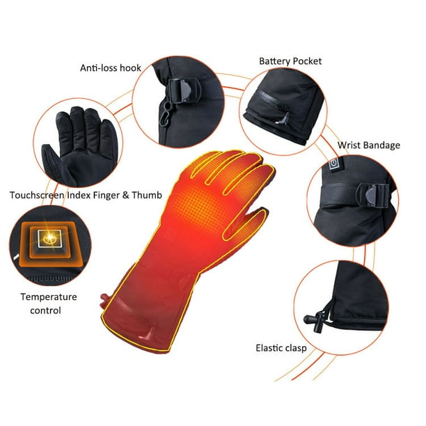 Heated Gloves for Men Women,Rechargeable Electric Heating Gloves,3  Temperature Setting Levels,Touchscreen Hand Warmer for Motorcycle Riding  Cycling Fishing Ski Hiking 