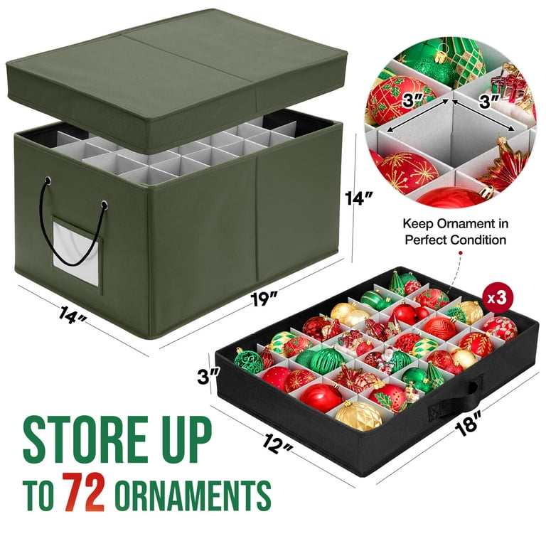 Holiday Cheer Premium Christmas Ornament Storage with 4 Tray
