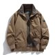 thumbnail image 4 of Chaqueta de solapa de algodón puro para otoño e invierno, cuello de piel de cordero, abrigo informal de terciopelo para hombre, chaqueta de bombardero Jack para hombre, 4 of 4