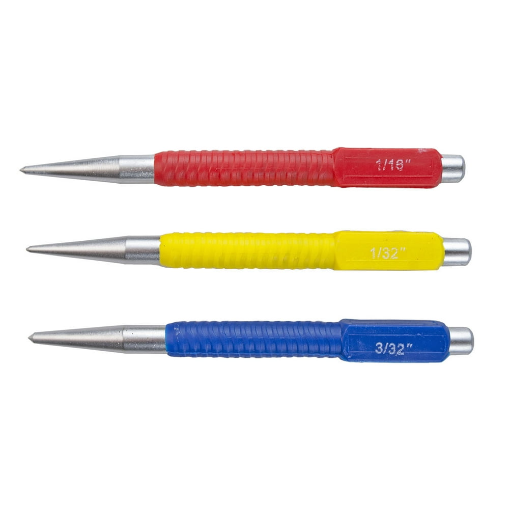 WEDGE 3 Pc. Nail & Brad Punch Set Color Coded (Pack of 2) TZ2703