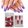 thumbnail image 3 of 30 Pieces Fake Nails Christmas Red, Christmas Fake Nail Wearable Self Adhesive Full Wraps Artificial Polish Christmas False Nail Fake Nails Press On Nail False Tips Manicure For, 3 of 8