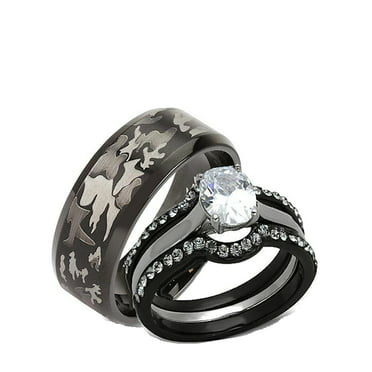 loversring His and Hers Wedding Ring Sets Couples Rings Women 